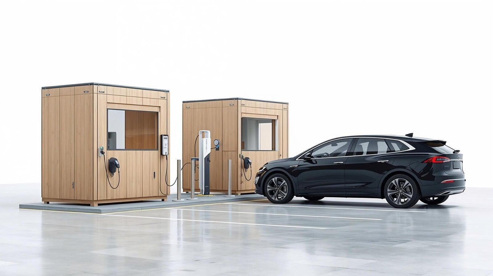Plywood in Electric Vehicle Charging Stations